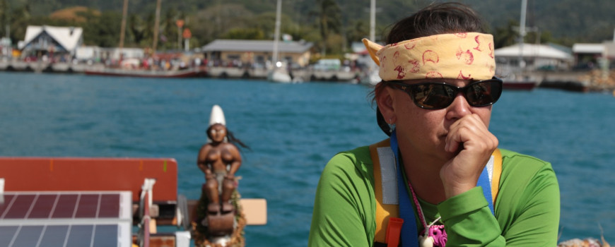 Bonnie Kahapea-Tanner is now aboard and will be navigating from Rarotonga to Aitutaki.