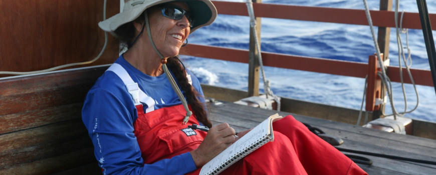 Mary Anna writing in her journal.