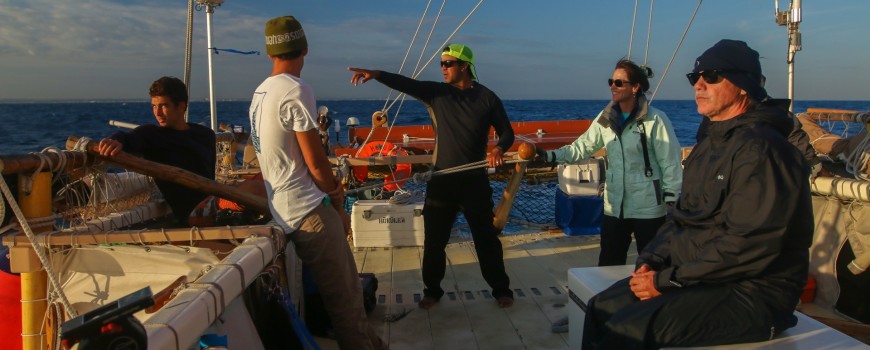 Kawika pointing out a vessel in the distance