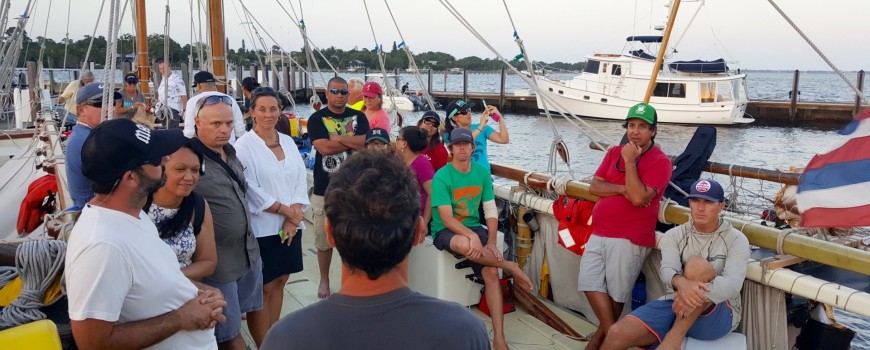 Dockside outreach at Loggerhead Marina.