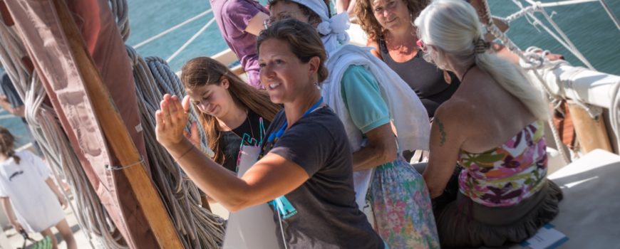 Education outreach and canoe tours dockside on Marthaʻs Vineyard.