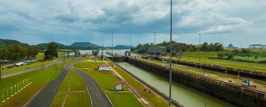 Beyond the last lock gate is the Pacific Ocean.