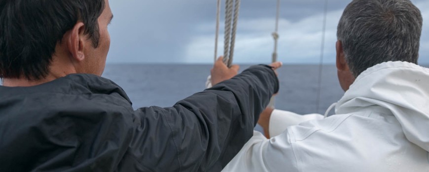 Sailing in squally weather in search of Fatu Hiva